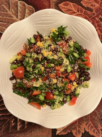 Colorful Bean Salad Recipe served