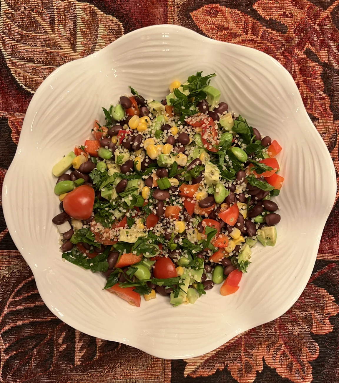 Colorful Bean Salad Recipe served