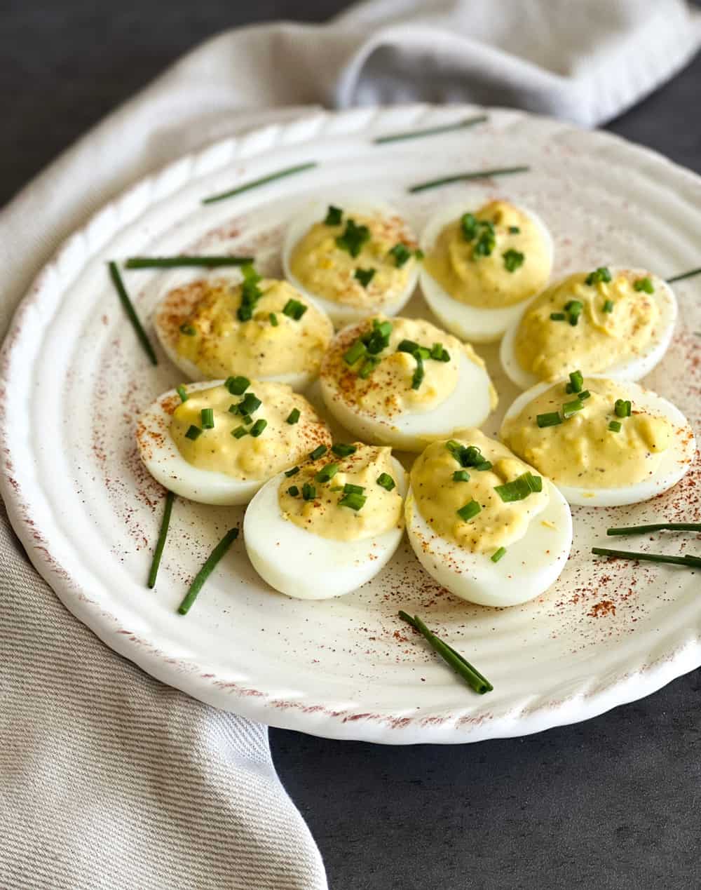 deviled eggs recipe served