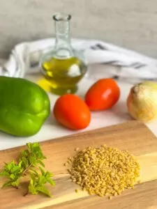 ingredients for bulgur pilaf