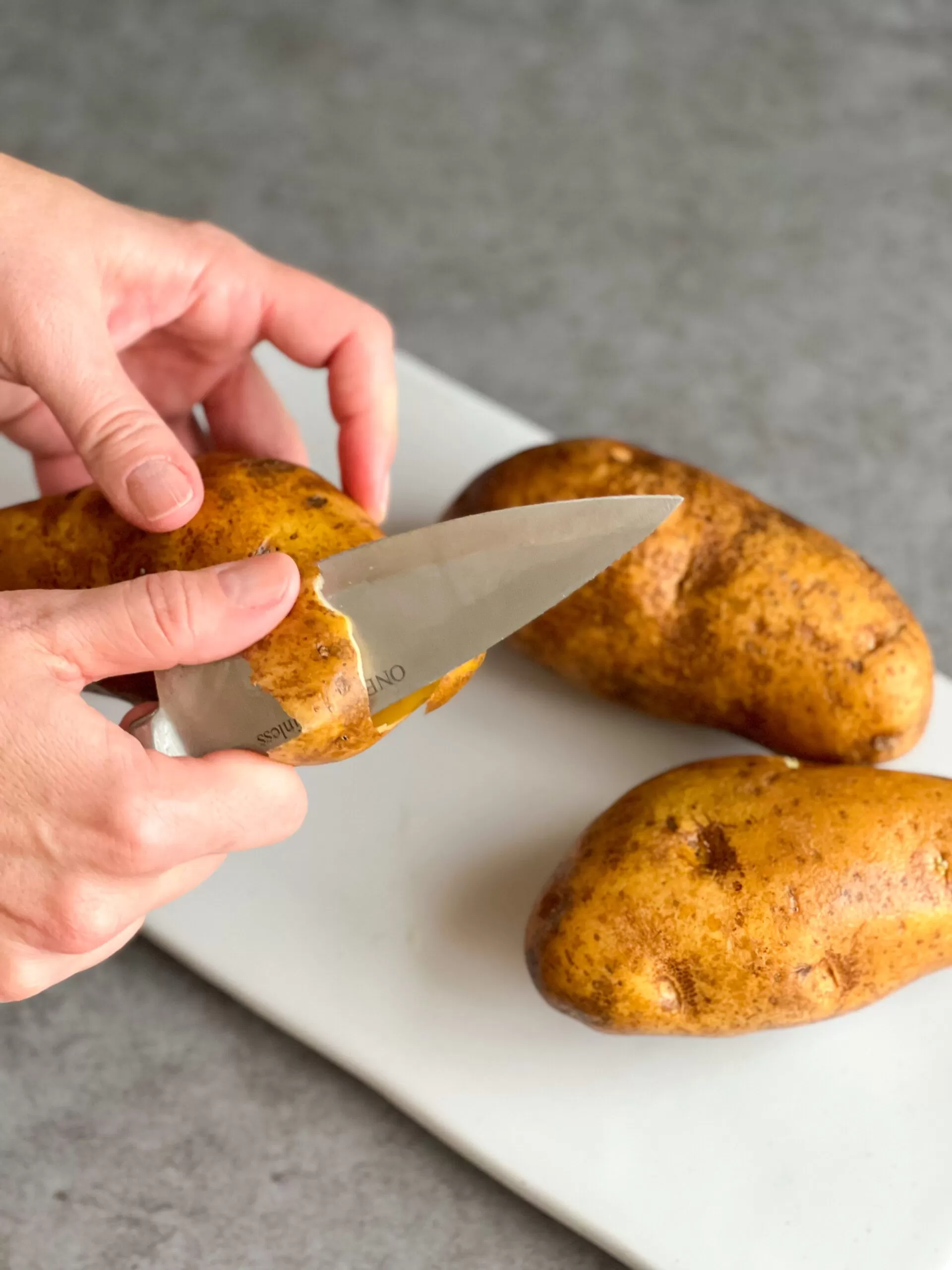 Peeling and cutting potatoes