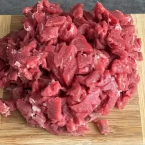 mince the steak into pieces