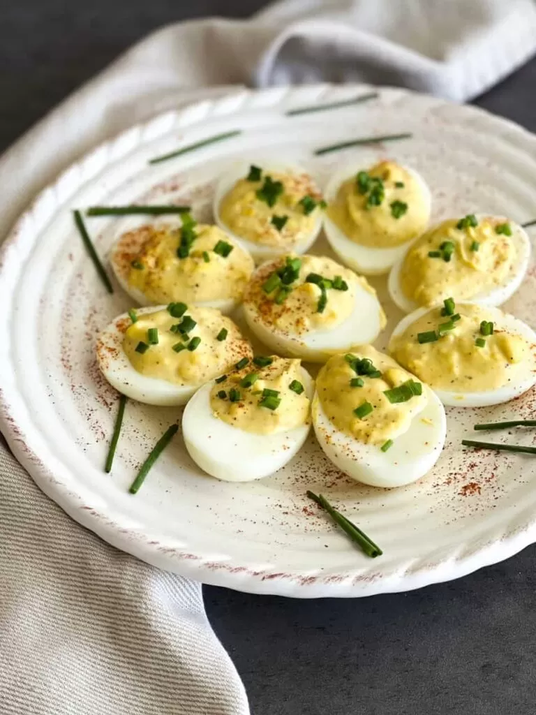 deviled eggs recipe served