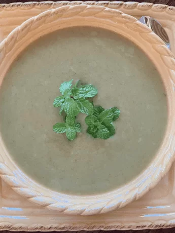 leek soup recipe garnished