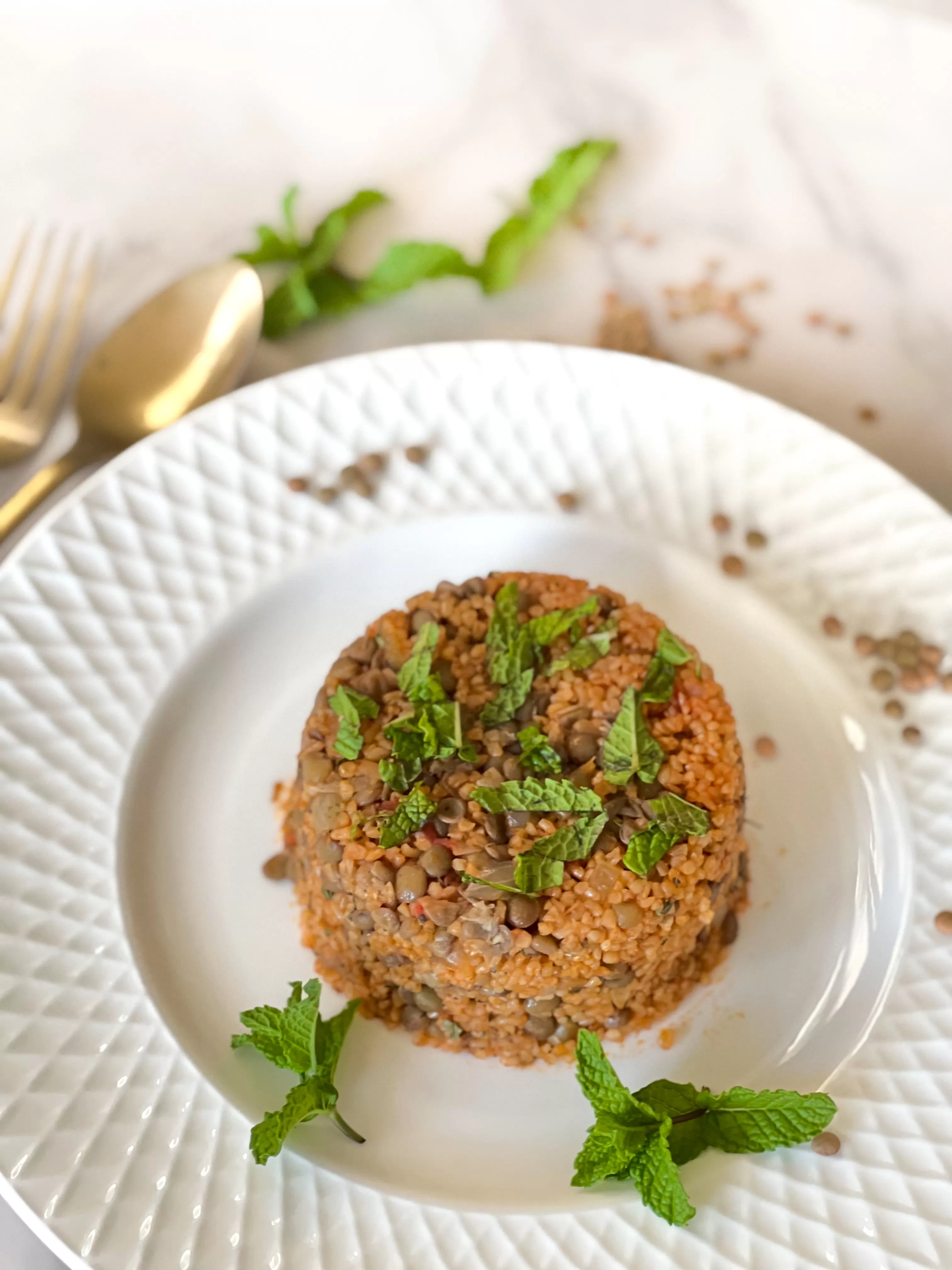 Bulgur Pilaf with Green Lentils