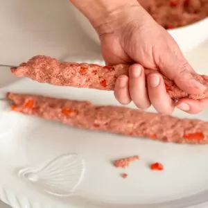 rolling mixture in oblong patties